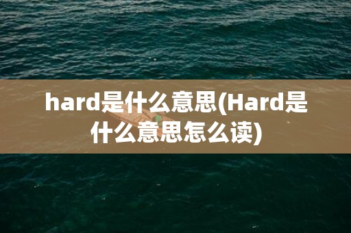 hard是什么意思(Hard是什么意思怎么读)