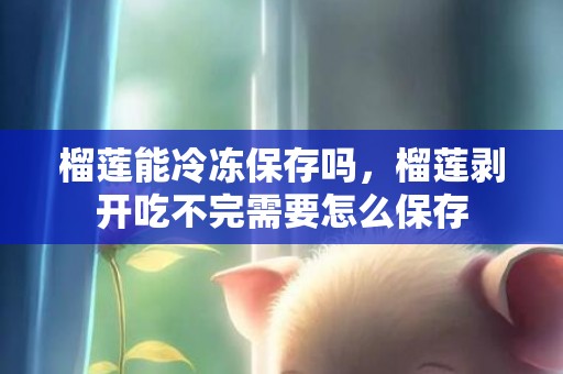 榴莲能冷冻保存吗，榴莲剥开吃不完需要怎么保存