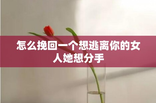 怎么挽回一个想逃离你的女人她想分手