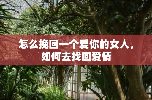 怎么挽回一个爱你的女人，如何去找回爱情