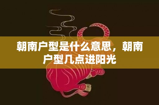朝南户型是什么意思，朝南户型几点进阳光