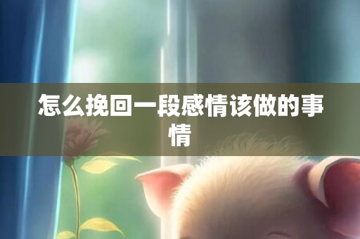 怎么挽回一段感情该做的事情