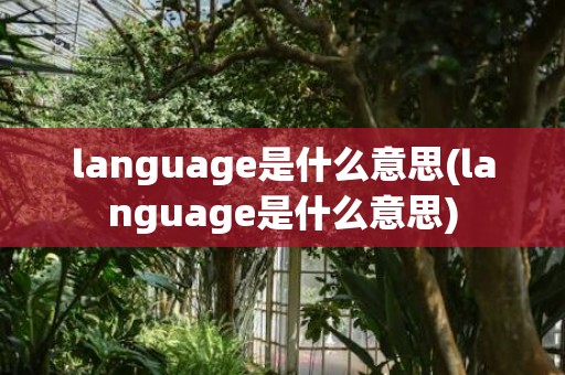 language是什么意思(language是什么意思)