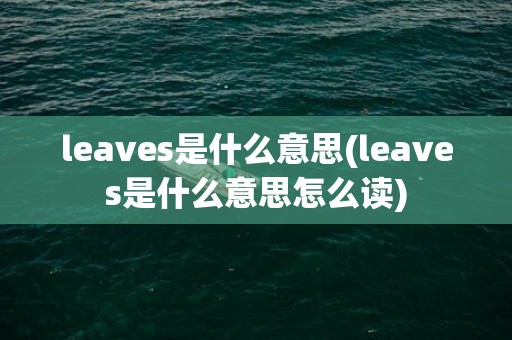 leaves是什么意思(leaves是什么意思怎么读)