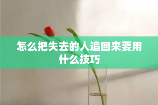 怎么把失去的人追回来要用什么技巧