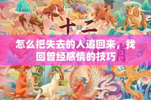 怎么把失去的人追回来，找回曾经感情的技巧