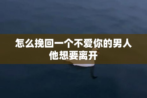 怎么挽回一个不爱你的男人他想要离开
