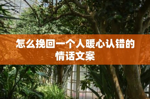 怎么挽回一个人暖心认错的情话文案