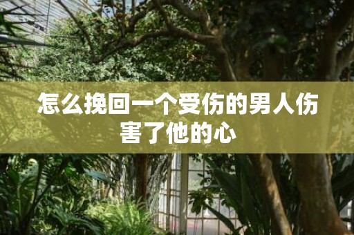 怎么挽回一个受伤的男人伤害了他的心