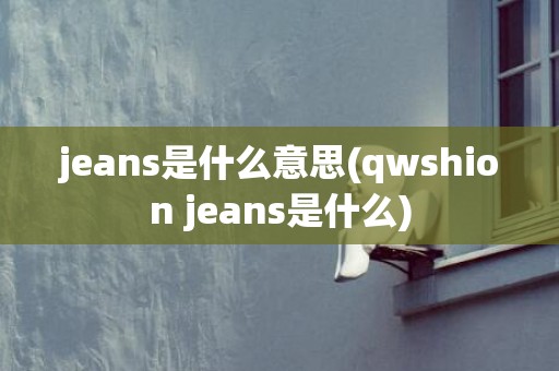 jeans是什么意思(qwshion jeans是什么)