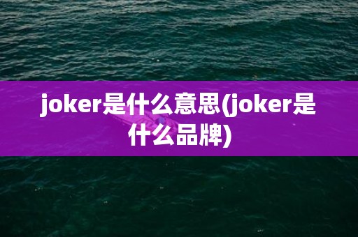 joker是什么意思(joker是什么品牌)