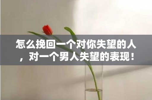 怎么挽回一个对你失望的人，对一个男人失望的表现！