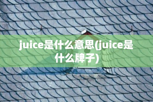juice是什么意思(juice是什么牌子)