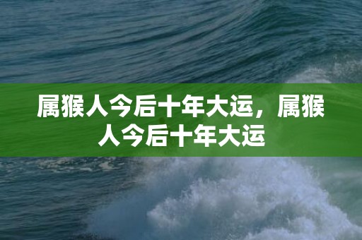 属猴人今后十年大运，属猴人今后十年大运
