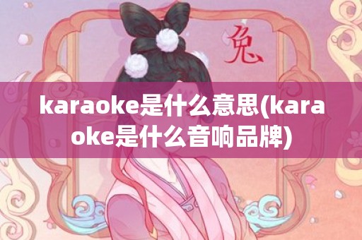 karaoke是什么意思(karaoke是什么音响品牌)