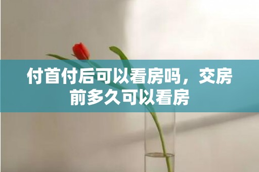 付首付后可以看房吗，交房前多久可以看房