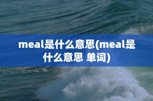 meal是什么意思(meal是什么意思 单词)