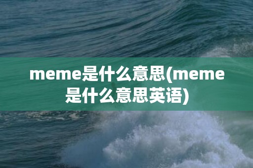 meme是什么意思(meme是什么意思英语)