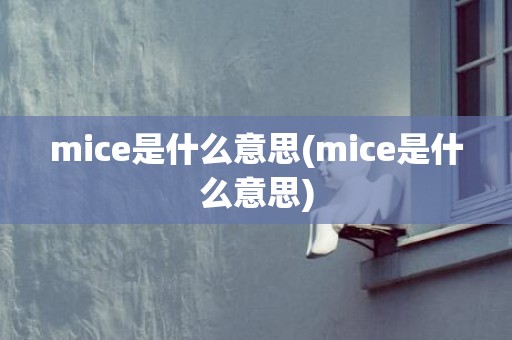 mice是什么意思(mice是什么意思)