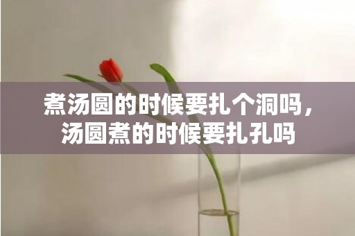 煮汤圆的时候要扎个洞吗，汤圆煮的时候要扎孔吗