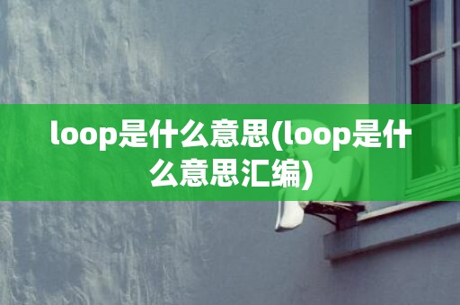 loop是什么意思(loop是什么意思汇编)