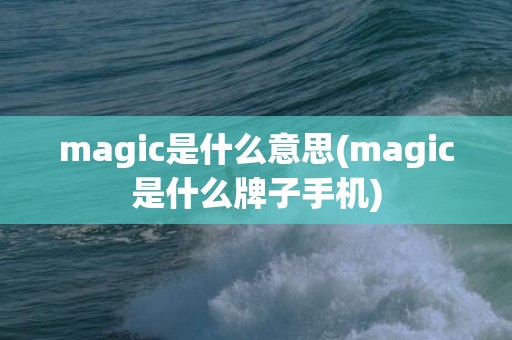 magic是什么意思(magic是什么牌子手机)