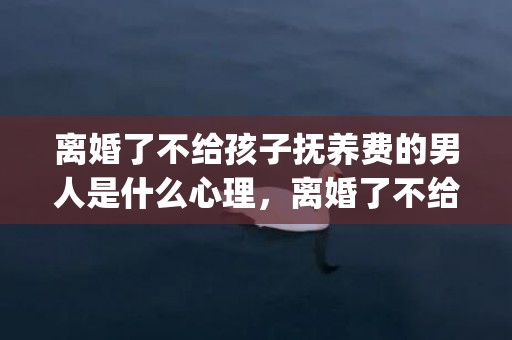 离婚了不给孩子抚养费的男人是什么心理，离婚了不给孩子抚养费怎么起诉(离婚男方给多少抚养费)