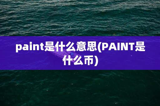 paint是什么意思(PAINT是什么币)