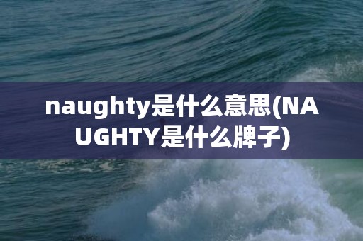 naughty是什么意思(NAUGHTY是什么牌子)
