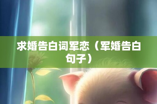 求婚告白词军恋（军婚告白句子）