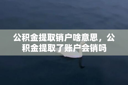 公积金提取销户啥意思，公积金提取了账户会销吗