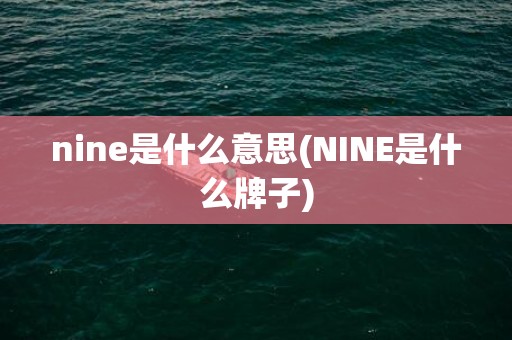 nine是什么意思(NINE是什么牌子)