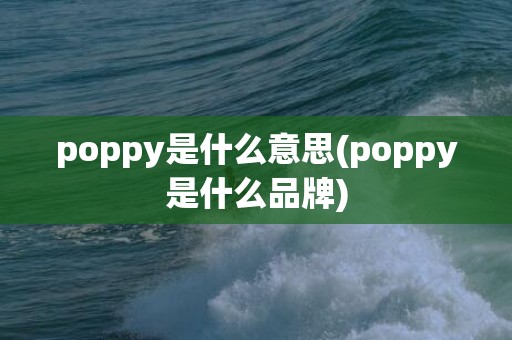 poppy是什么意思(poppy是什么品牌)