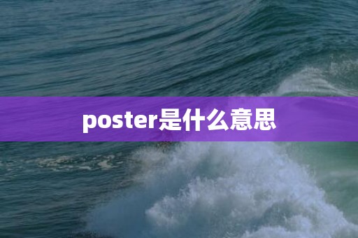 poster是什么意思