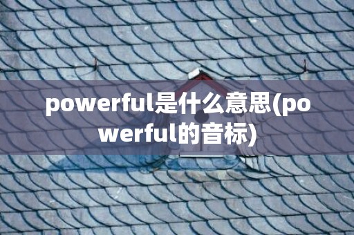 powerful是什么意思(powerful的音标)