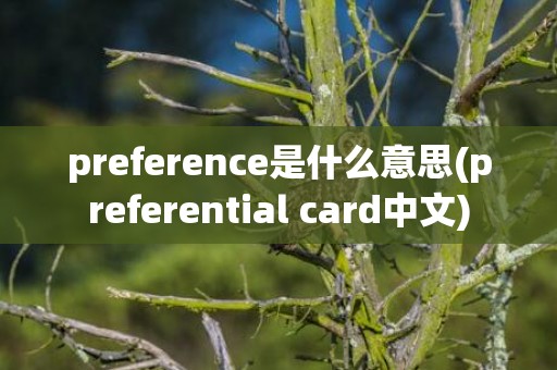 preference是什么意思(preferential card中文)