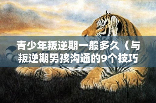 青少年叛逆期一般多久（与叛逆期男孩沟通的9个技巧）