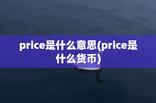 price是什么意思(price是什么货币)