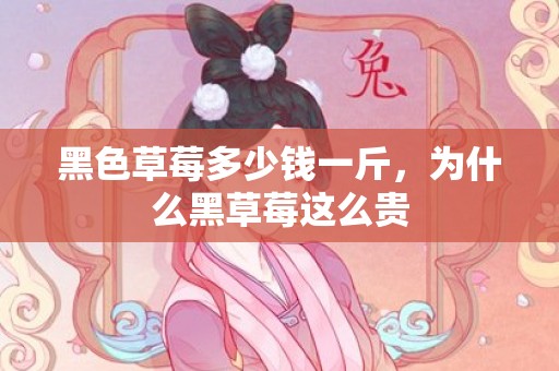 黑色草莓多少钱一斤，为什么黑草莓这么贵