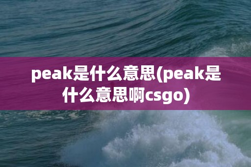 peak是什么意思(peak是什么意思啊csgo)