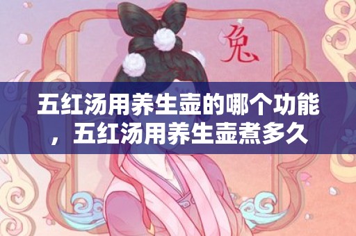 五红汤用养生壶的哪个功能，五红汤用养生壶煮多久