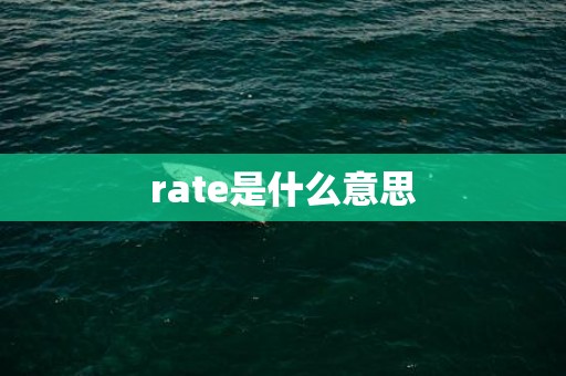 rate是什么意思