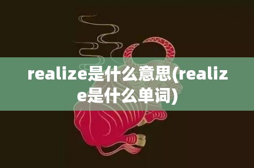 realize是什么意思(realize是什么单词)