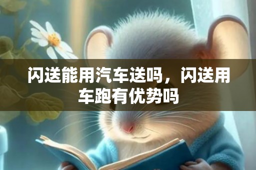 闪送能用汽车送吗，闪送用车跑有优势吗