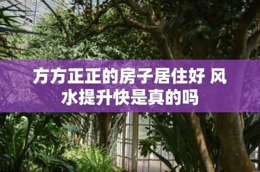 方方正正的房子居住好 风水提升快是真的吗