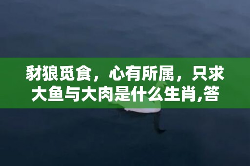 豺狼觅食，心有所属，只求大鱼与大肉是什么生肖,答案曝光落实