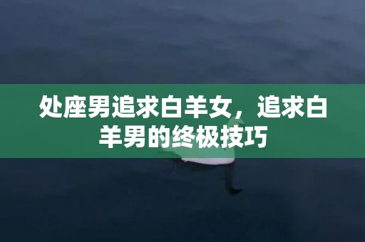 处座男追求白羊女，追求白羊男的终极技巧