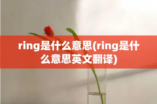 ring是什么意思(ring是什么意思英文翻译)
