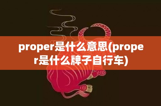 proper是什么意思(proper是什么牌子自行车)