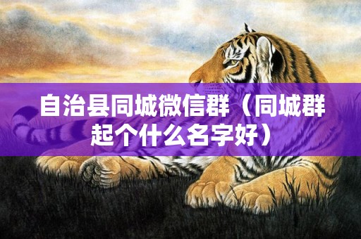 自治县同城微信群（同城群起个什么名字好）